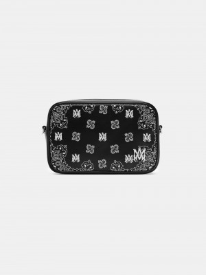 Bolsas Amiri Bandana Embroidered Camera Case Hombre Negros | JEWFRV-691
