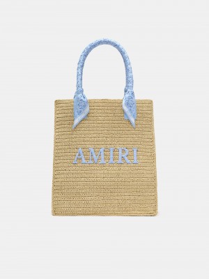 Bolsas Amiri Raffia Tote Hombre Azules | QXCYZE-649