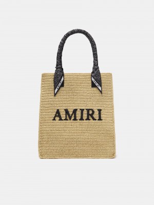 Bolsas Amiri Raffia Tote Hombre Negros | RWMAVK-905