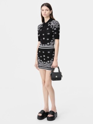 Camisas Amiri Bandana Polo Mujer Negros | QKGWNR-048