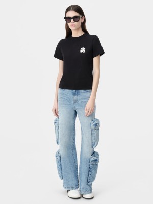 Camiseta Amiri Ma Core Logo Tee Mujer Negros | VJDSBM-742