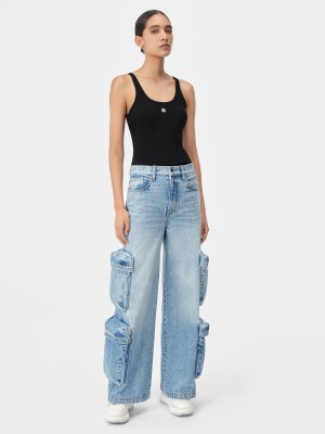 Camiseta Amiri Ma Embroidered Ribbed Tank Mujer Negros | KGISHE-978