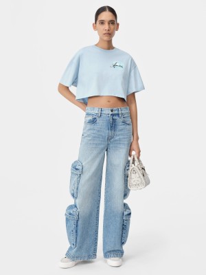 Camiseta Amiri Paradise Airbrush Tee Mujer Cerulean | PKABHT-934