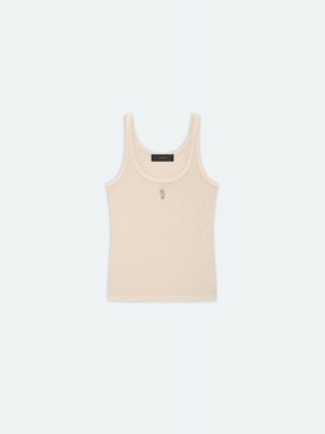 Camiseta Amiri Rib Tank Mujer Marrom | SYQAZJ-735