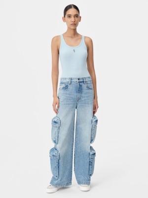 Camiseta Amiri Stacked Ribbed Tank Mujer Cerulean | LYJOUK-594