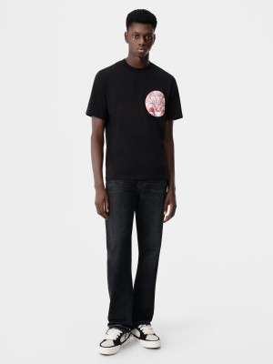 Camiseta Amiri Staggered Wave Tee Hombre Negros Rojos | RZQJVF-528