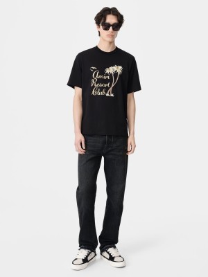 Camiseta Amiri Twisted Palms Tee Hombre Negros | JSKPWV-962