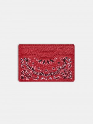 Pequeña Marroquinería Amiri Bandana Card Holder Hombre Rojos | GYWADO-431