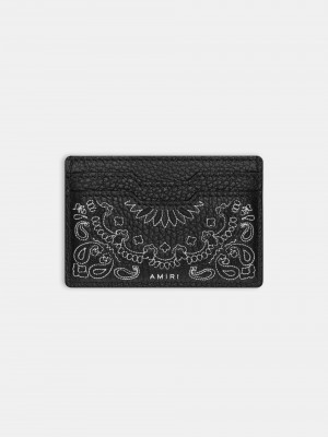 Pequeña Marroquinería Amiri Bandana Card Holder Hombre Negros | UPJSGD-496