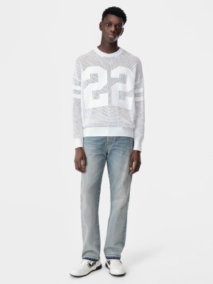 Prendas De Punto Amiri 22 Crew Hombre Blancos | EWLOYV-247