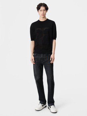 Prendas De Punto Amiri 22 Tee Hombre Negros | MUVKNG-061