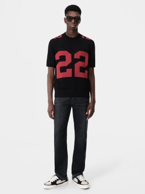 Prendas De Punto Amiri 22 Tee Hombre Negros Rojos | EZAJKS-327