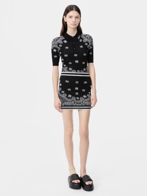 Prendas De Punto Amiri Bandana Mini Skirt Mujer Negros | VYFBRN-109