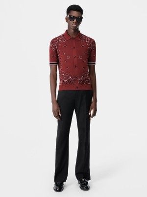 Prendas De Punto Amiri Bandana Polo Hombre Rojos | LRTFYO-568