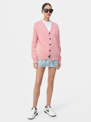 Prendas De Punto Amiri Bones Cardigan Mujer Rosas | NCBUEK-136