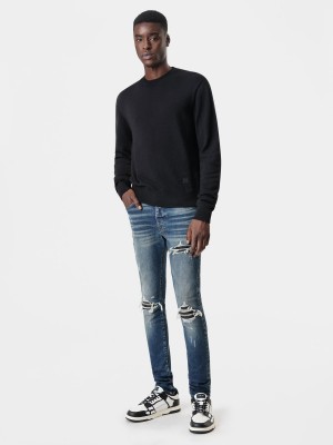 Prendas De Punto Amiri Long Sleeve Crew-black Hombre Negros | LSBUXF-938