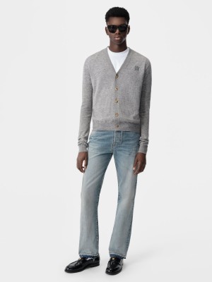 Prendas De Punto Amiri Ma Cardigan Hombre Grises | ALPTHI-875