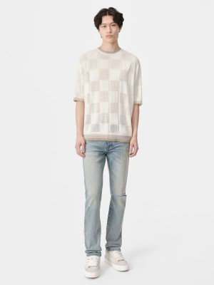 Prendas De Punto Amiri Ma Checkered Tee Hombre Birch | IQGJLK-916