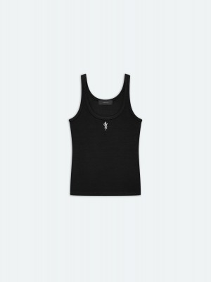 Prendas De Punto Amiri Rib Tank Mujer Negros | DQAGST-470