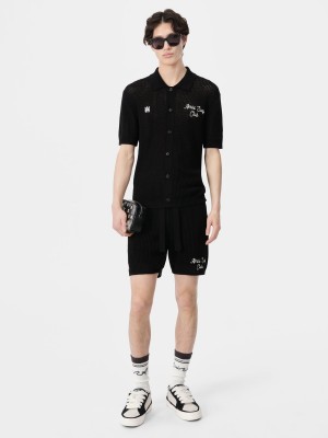 Prendas De Punto Amiri Surf Club Crotchet Short Hombre Negros | NJESIT-145