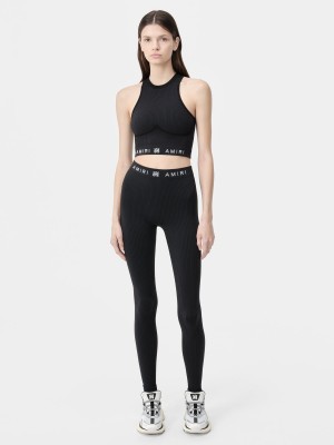 Ropa Deportiva Amiri Ma Ribbed Seamless Legging Mujer Negros | MYLZAP-286