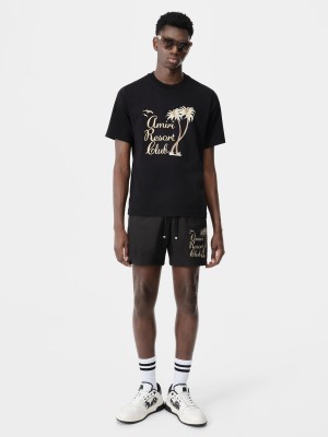 Ropa de Baño Amiri Twisted Palms Swim Trunk Hombre Negros | GINZXD-786