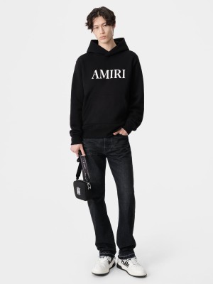 Sudaderas Amiri Core Logo Hoodie Hombre Negros | YCGMOA-460
