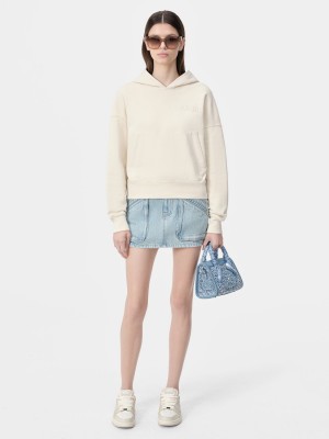 Sudaderas Amiri Embroidered Hoodie Mujer Alabaster | UPWBJA-569