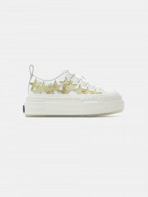 Tenis Amiri Metallic Platform Stars Court Mujer Blancos Dorados | SONQZK-870