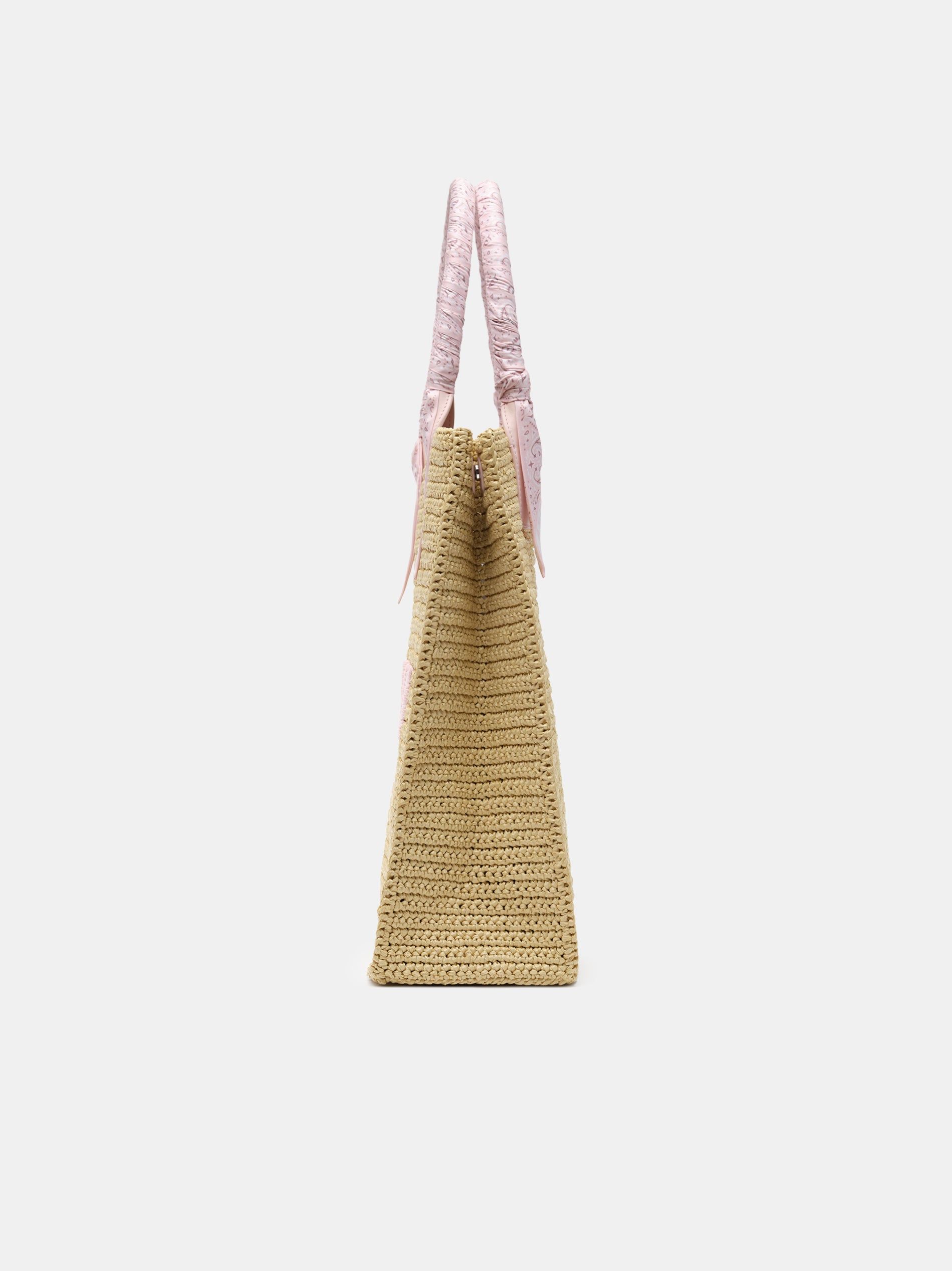 Bolsas Amiri Raffia Tote Hombre Rosas | SXDLYQ-760