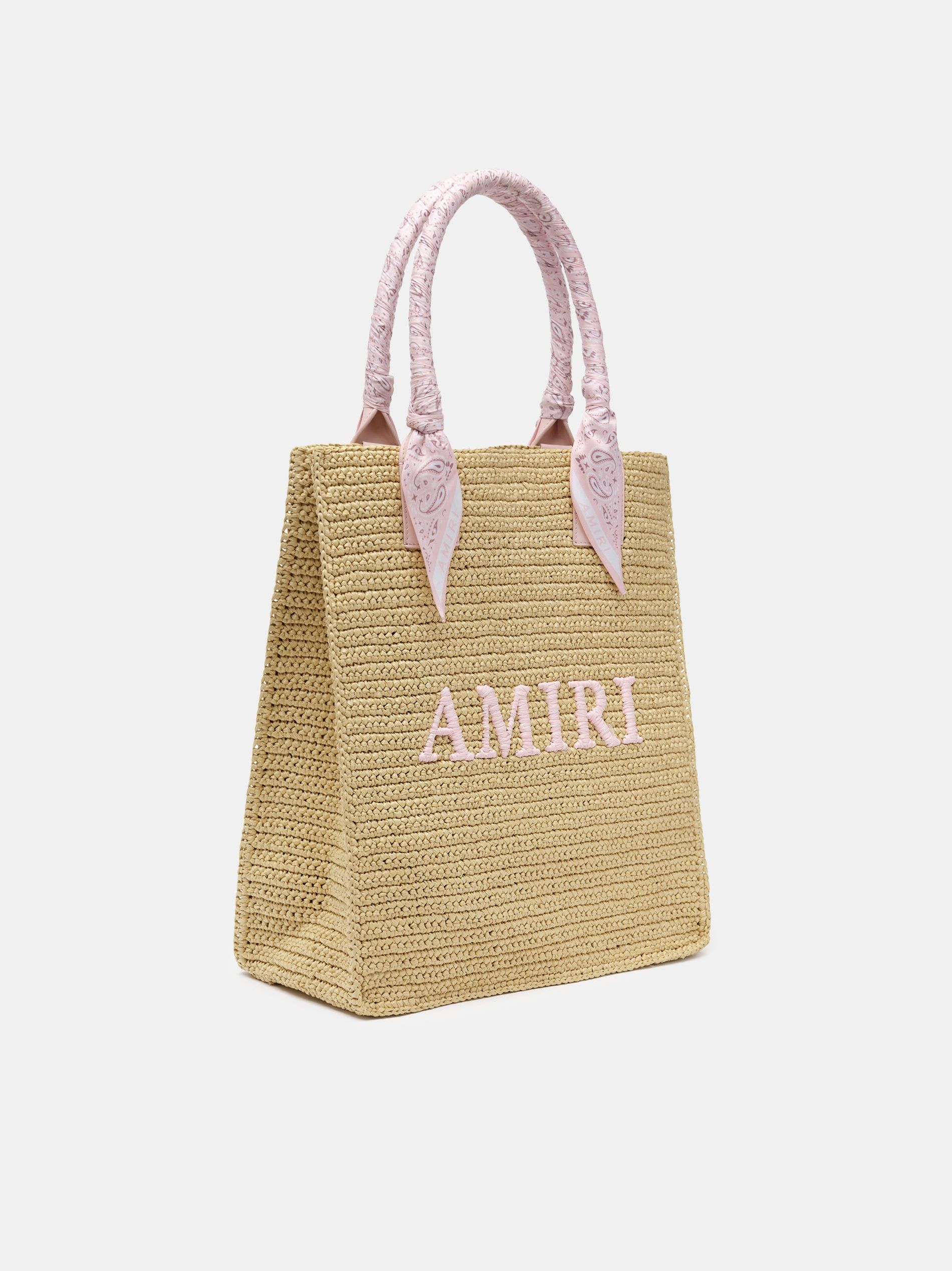 Bolsas Amiri Raffia Tote Hombre Rosas | SXDLYQ-760