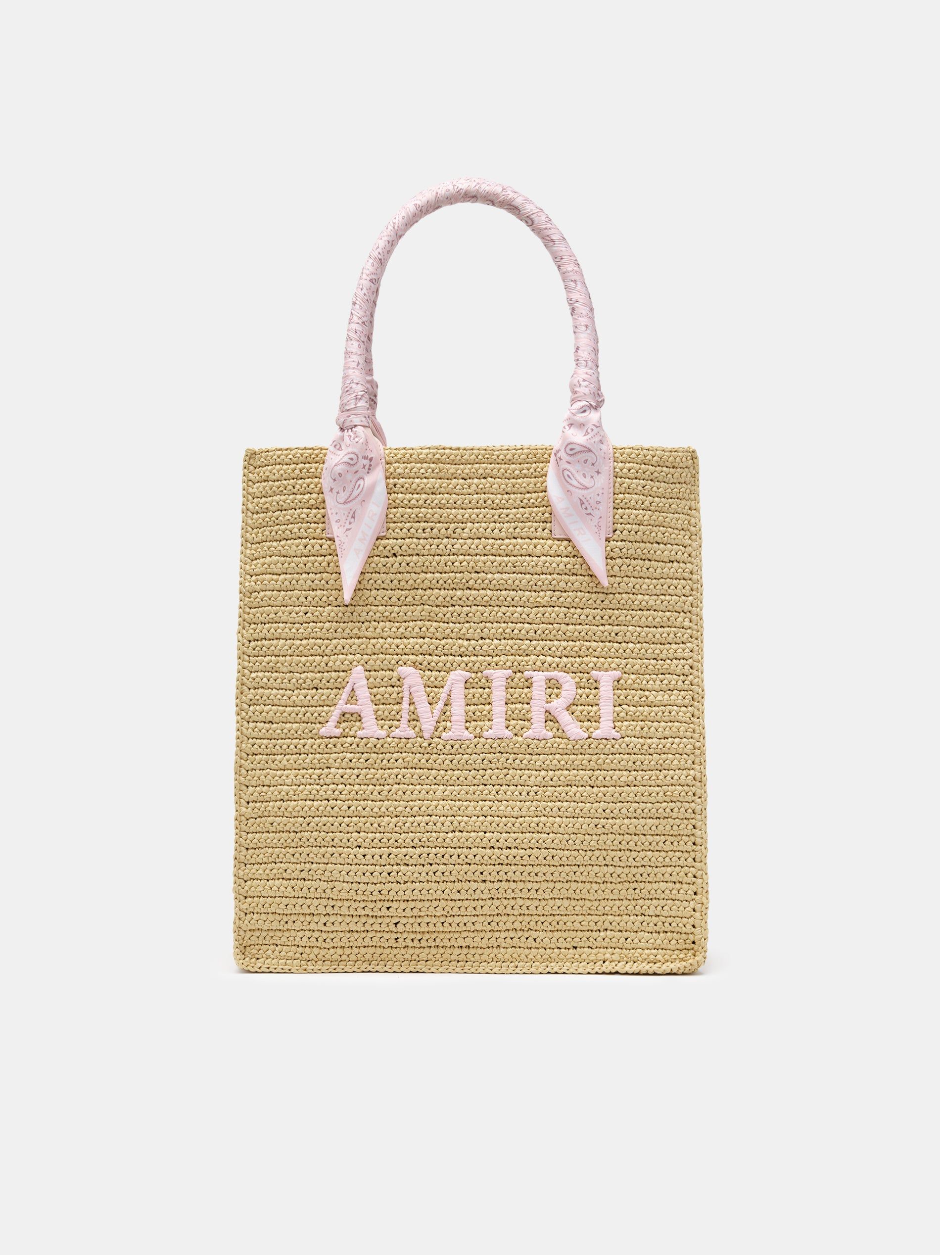 Bolsas Amiri Raffia Tote Hombre Rosas | SXDLYQ-760