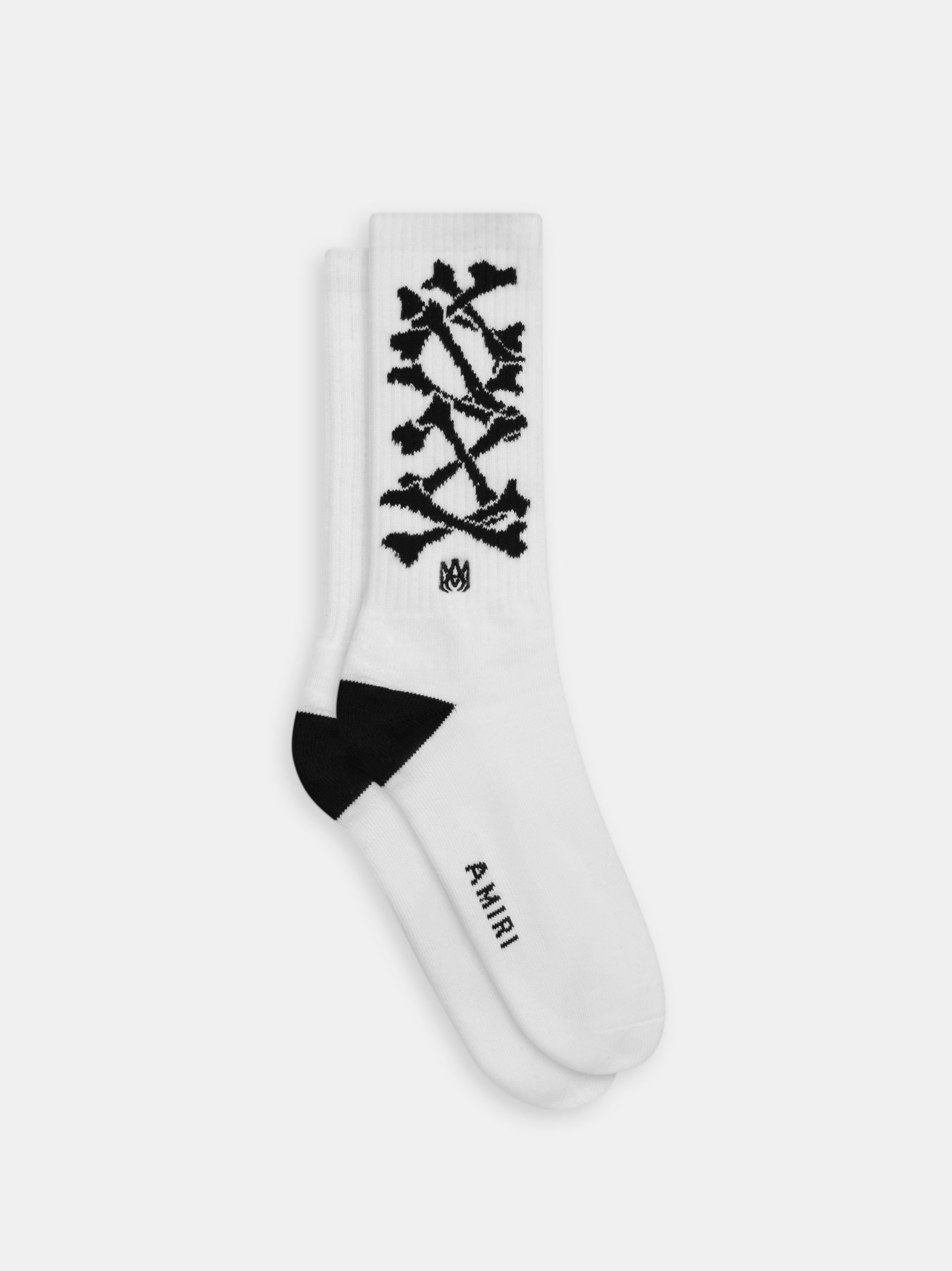 Calcetines Amiri Bones Stacked Socks Hombre Blancos Negros | RKFLXJ-470