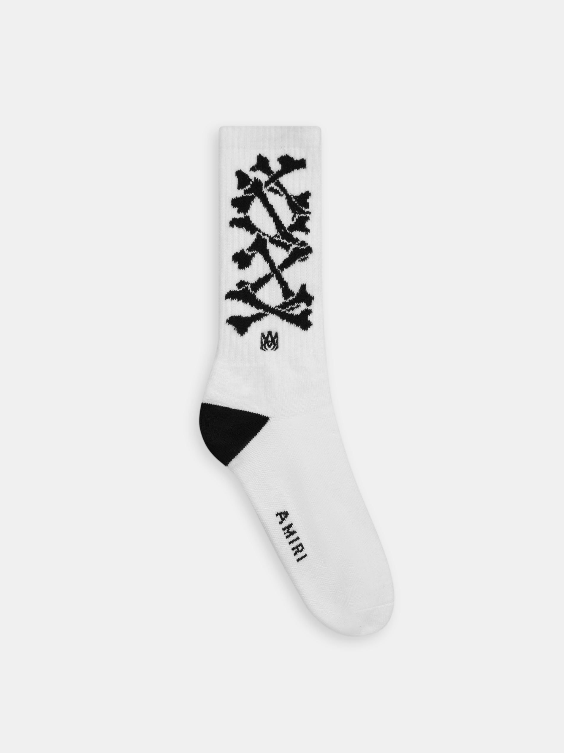 Calcetines Amiri Bones Stacked Socks Hombre Blancos Negros | RKFLXJ-470
