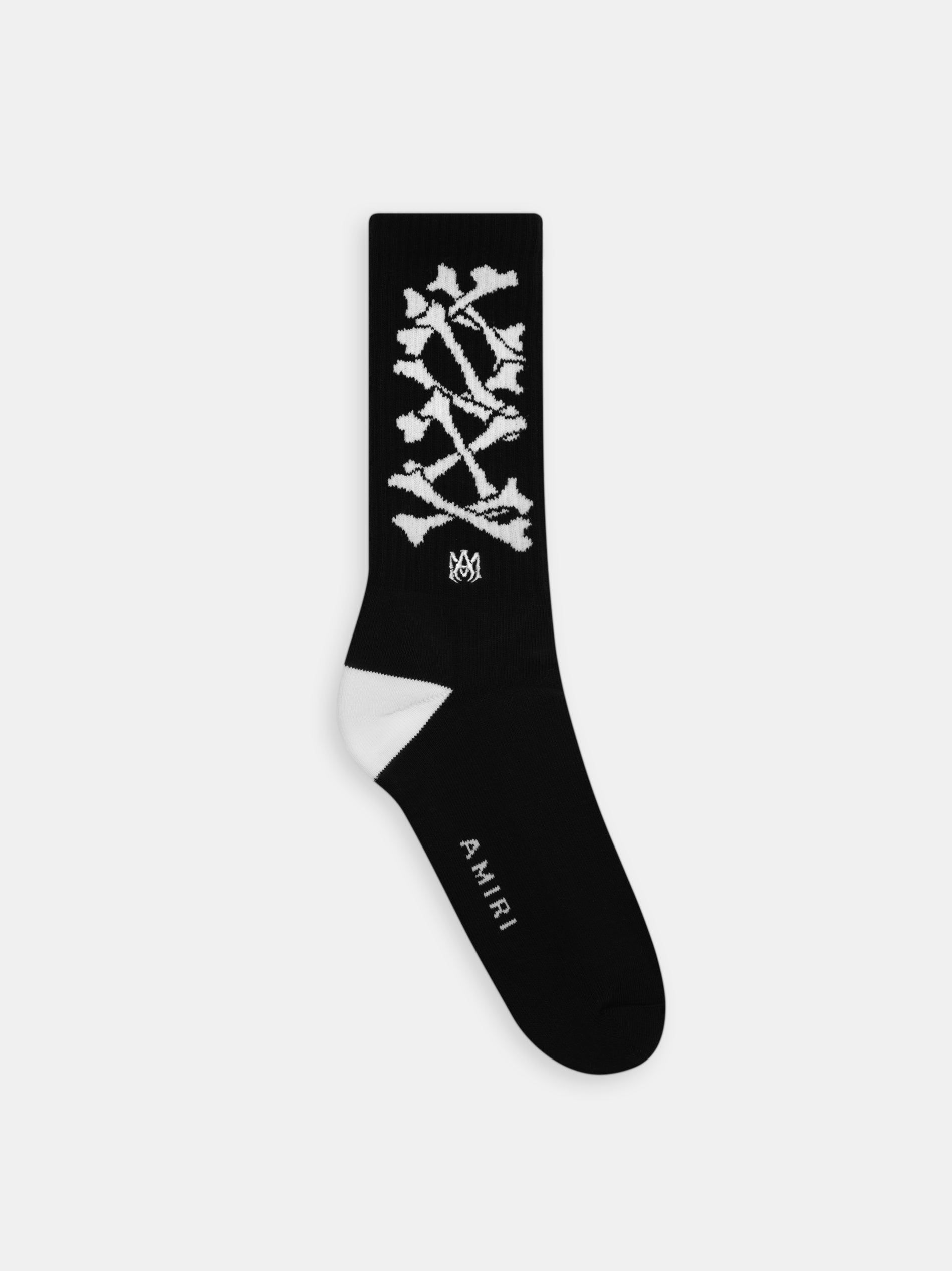 Calcetines Amiri Bones Stacked Socks Hombre Negros Blancos | QSWYKT-517