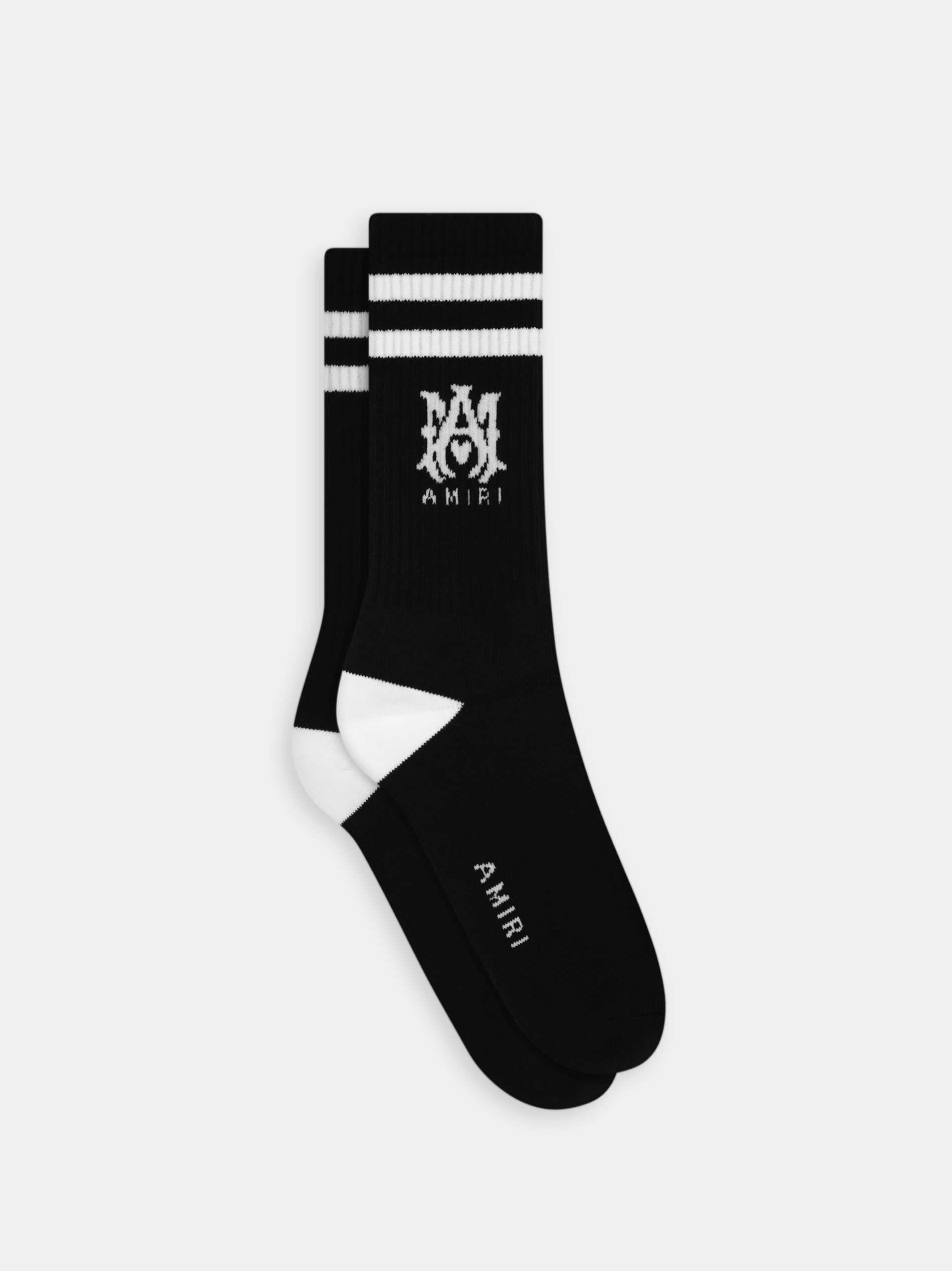 Calcetines Amiri Ma Core Logo Socks Hombre Negros Blancos | IEMASJ-610
