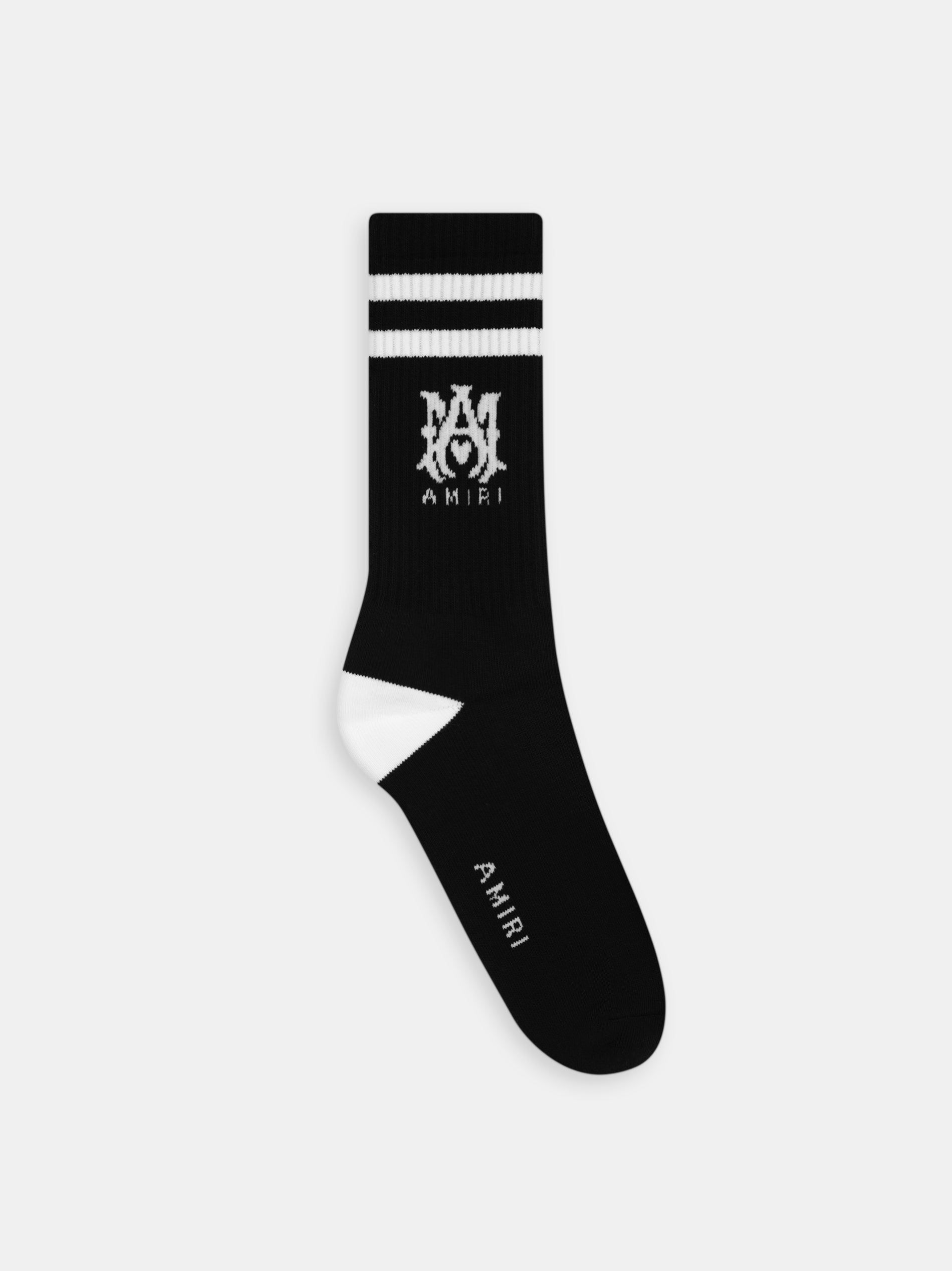 Calcetines Amiri Ma Core Logo Socks Hombre Negros Blancos | IEMASJ-610