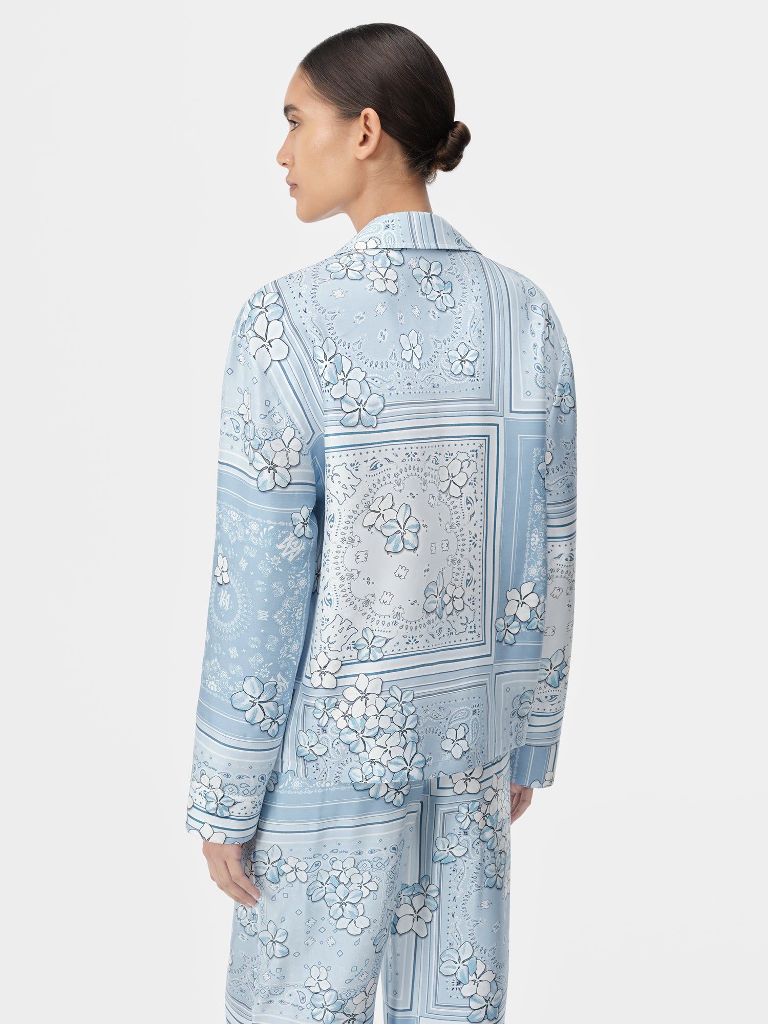 Camisas Amiri Bandana Floral Pj Shirt Mujer Cerulean | WRCONE-235