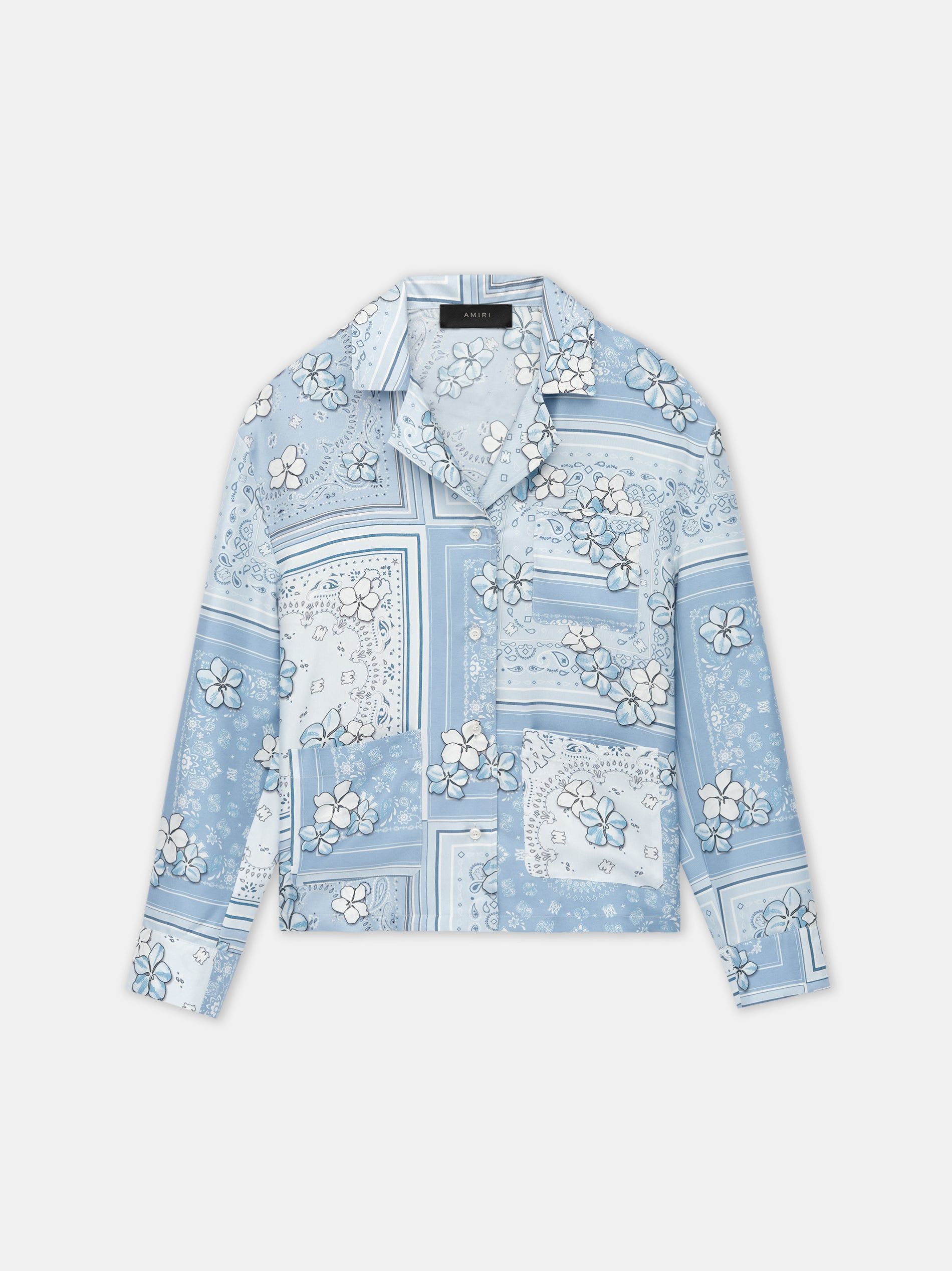 Camisas Amiri Bandana Floral Pj Shirt Mujer Cerulean | WRCONE-235