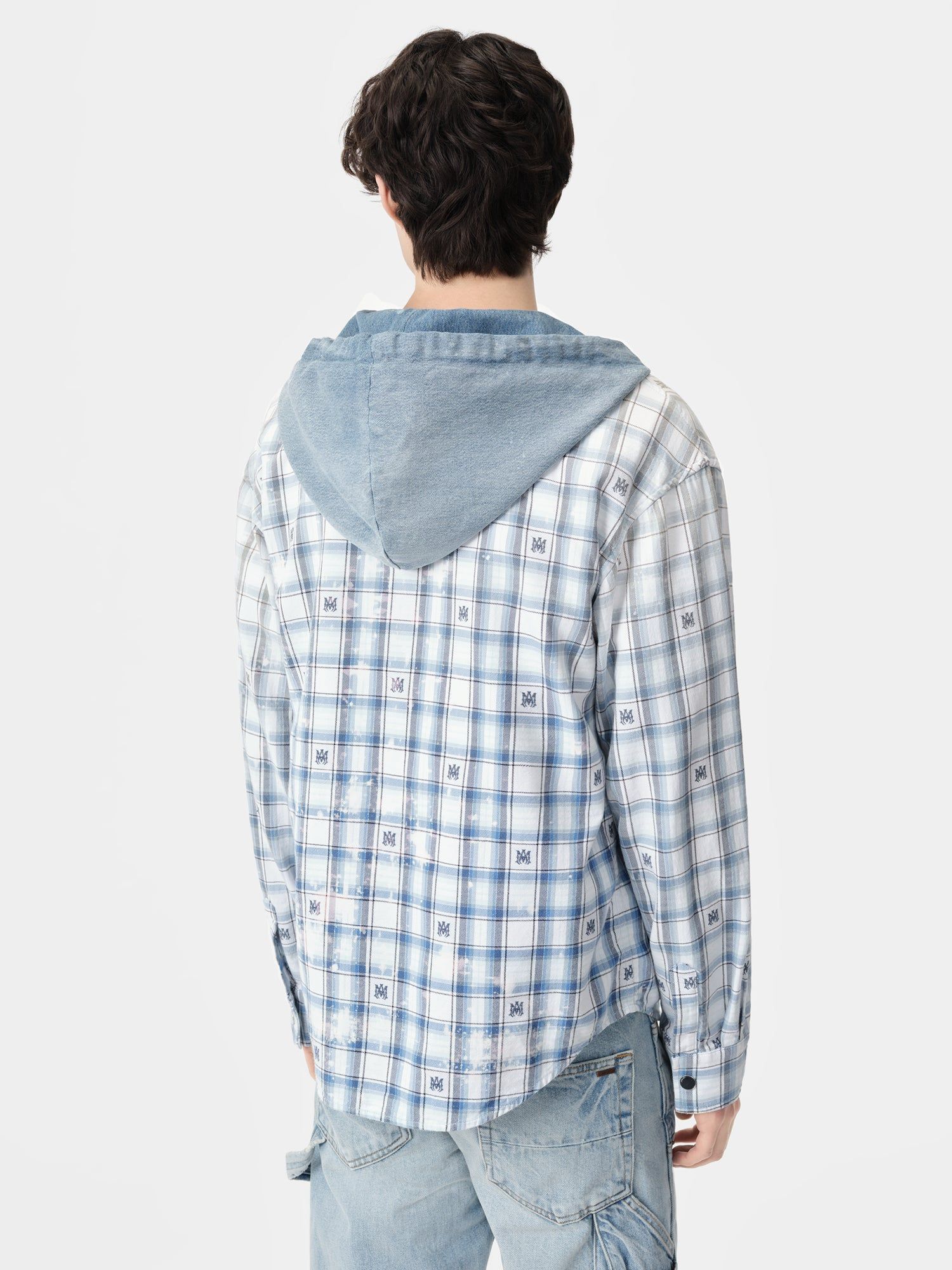 Camisas Amiri Hooded Overshirt Hombre Cerulean | GYFBRC-395