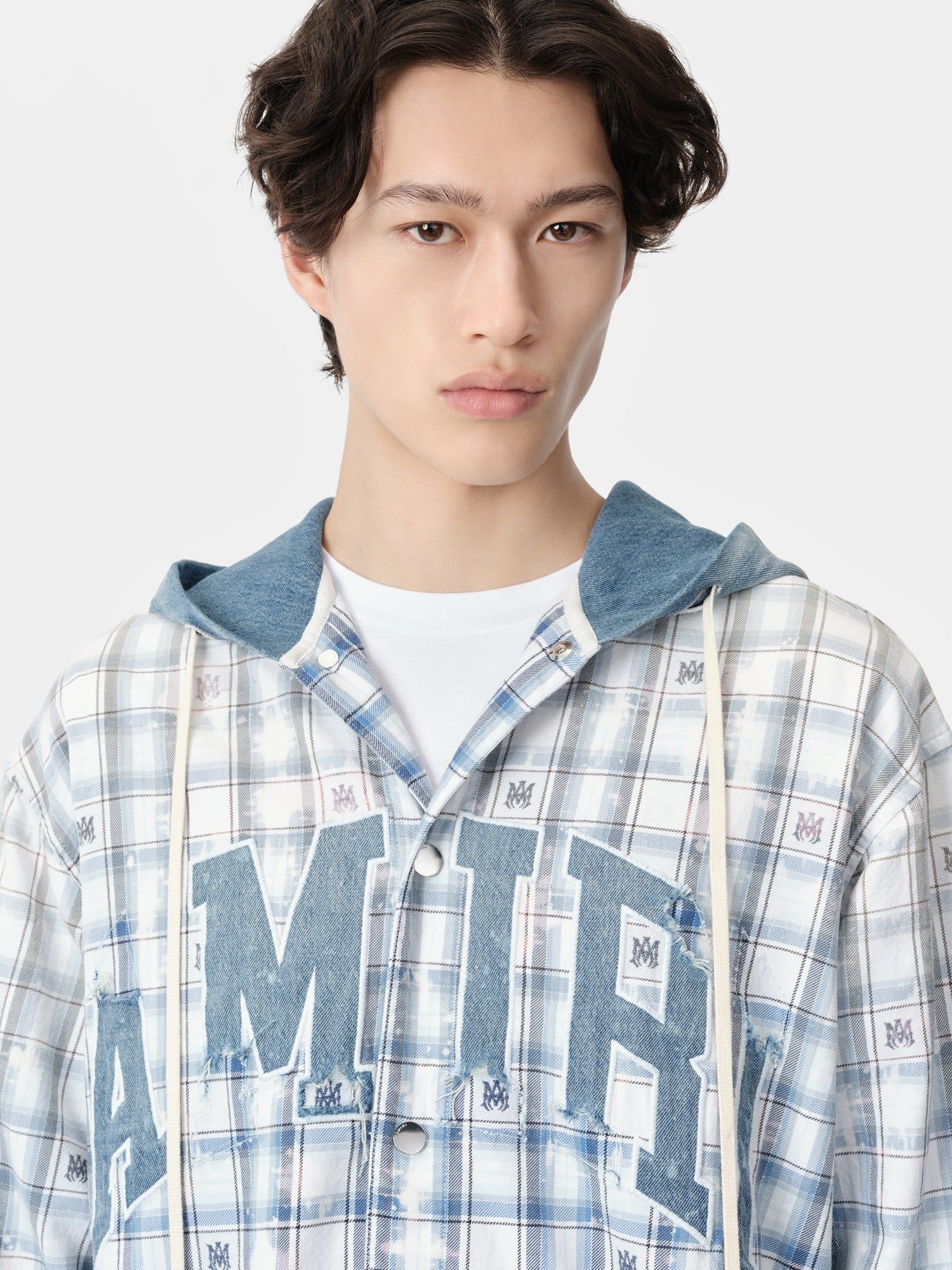 Camisas Amiri Hooded Overshirt Hombre Cerulean | GYFBRC-395