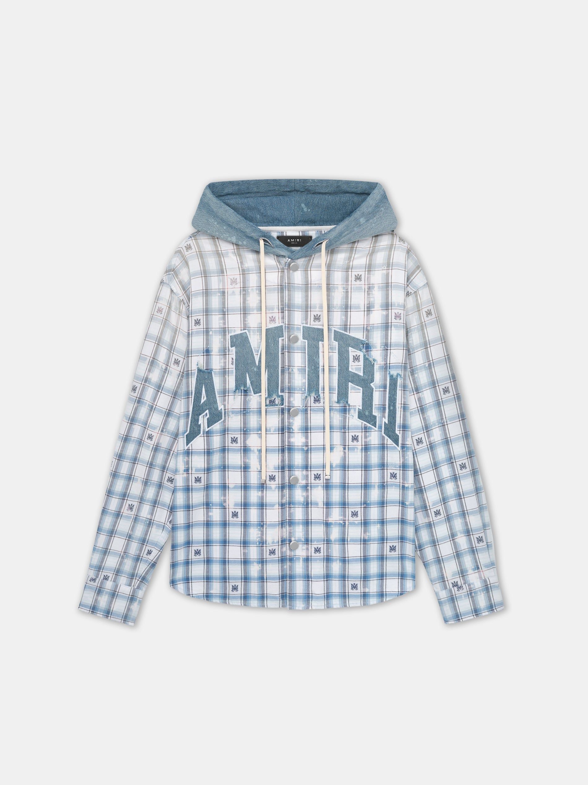 Camisas Amiri Hooded Overshirt Hombre Cerulean | GYFBRC-395