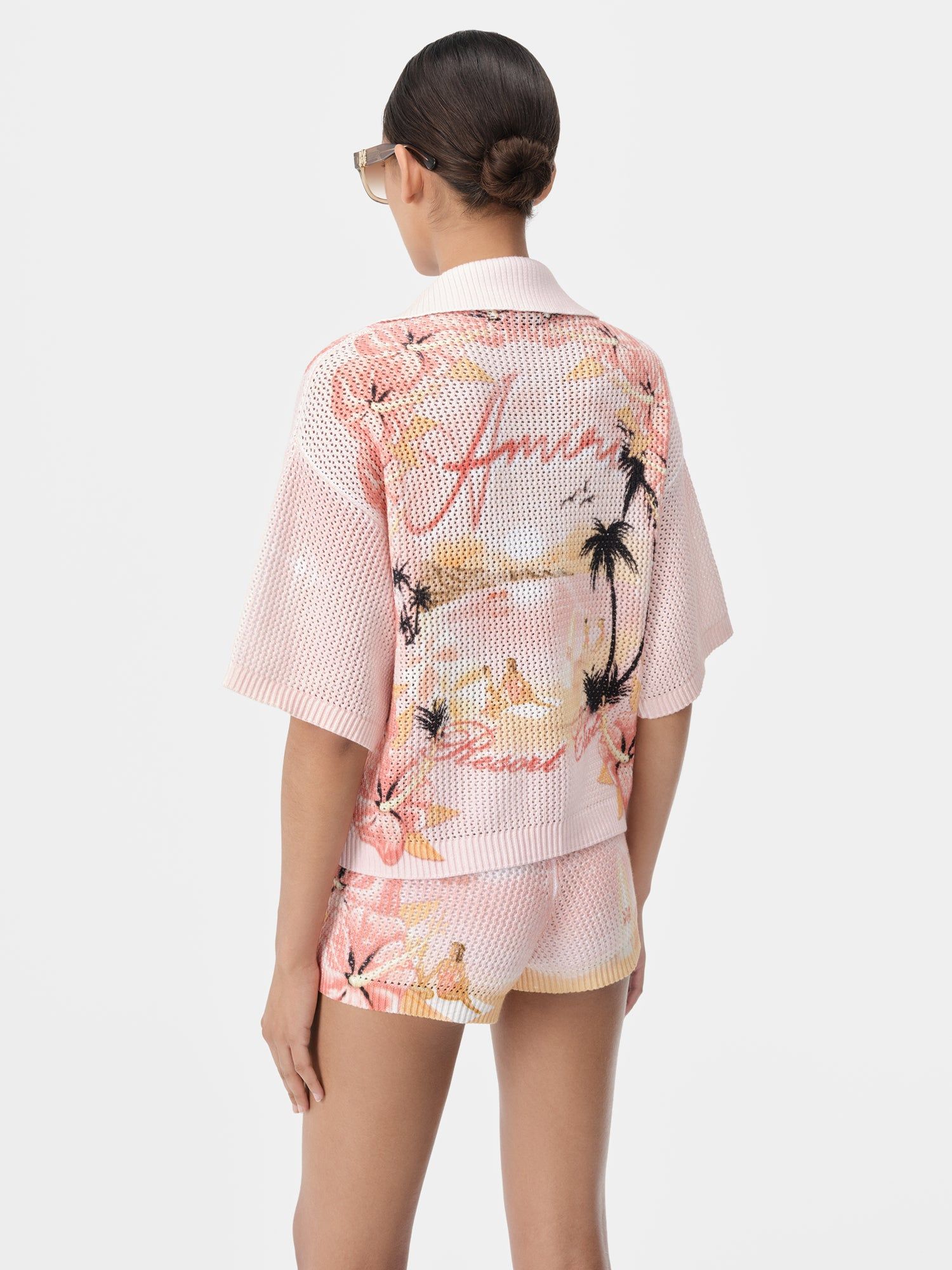 Camisas Amiri Paradise Crochet Polo Mujer Rosewater | FEMIKQ-149