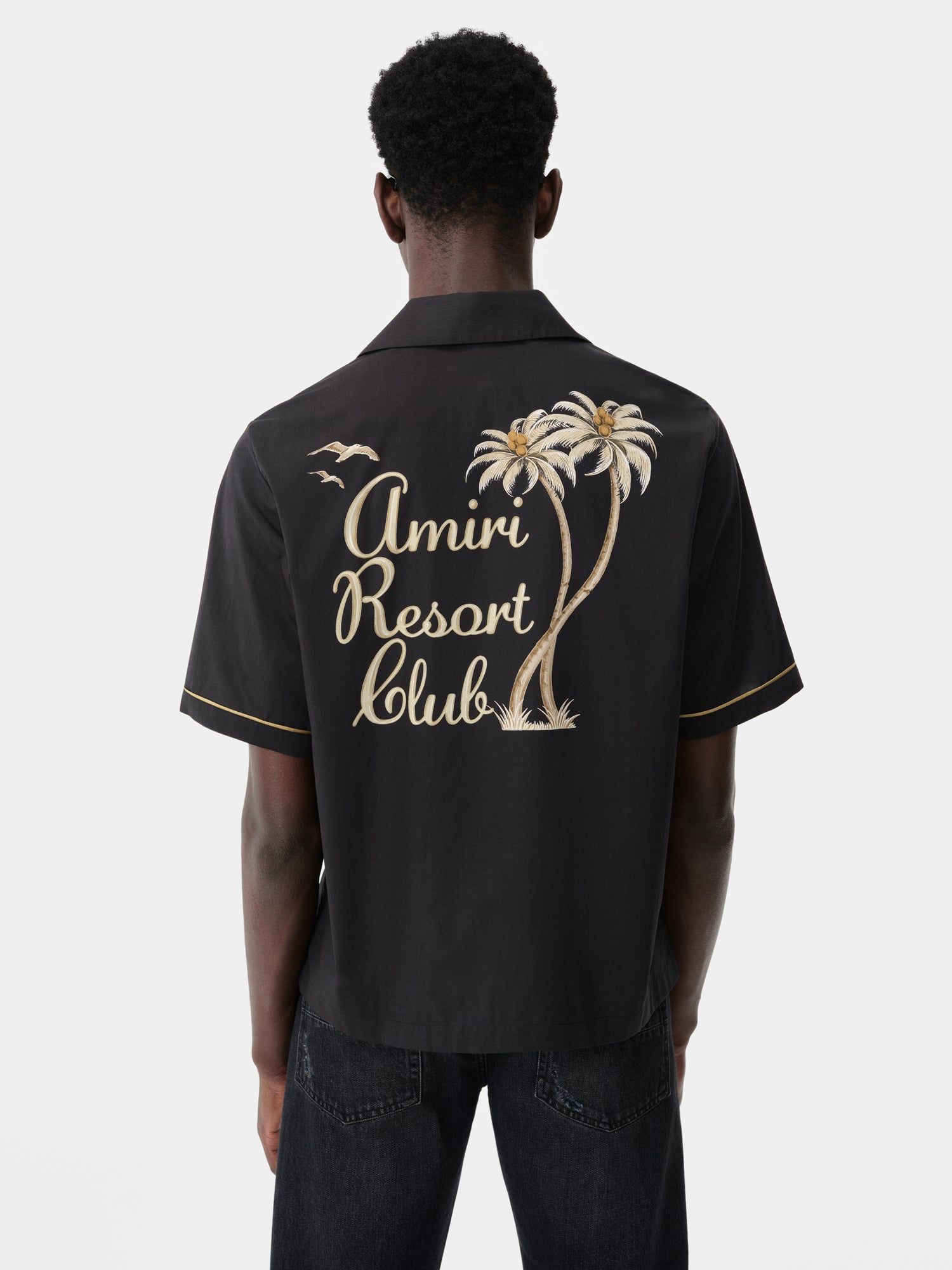 Camisas Amiri Resort Club Embroidered Shirt Hombre Negros | MFVDOK-298
