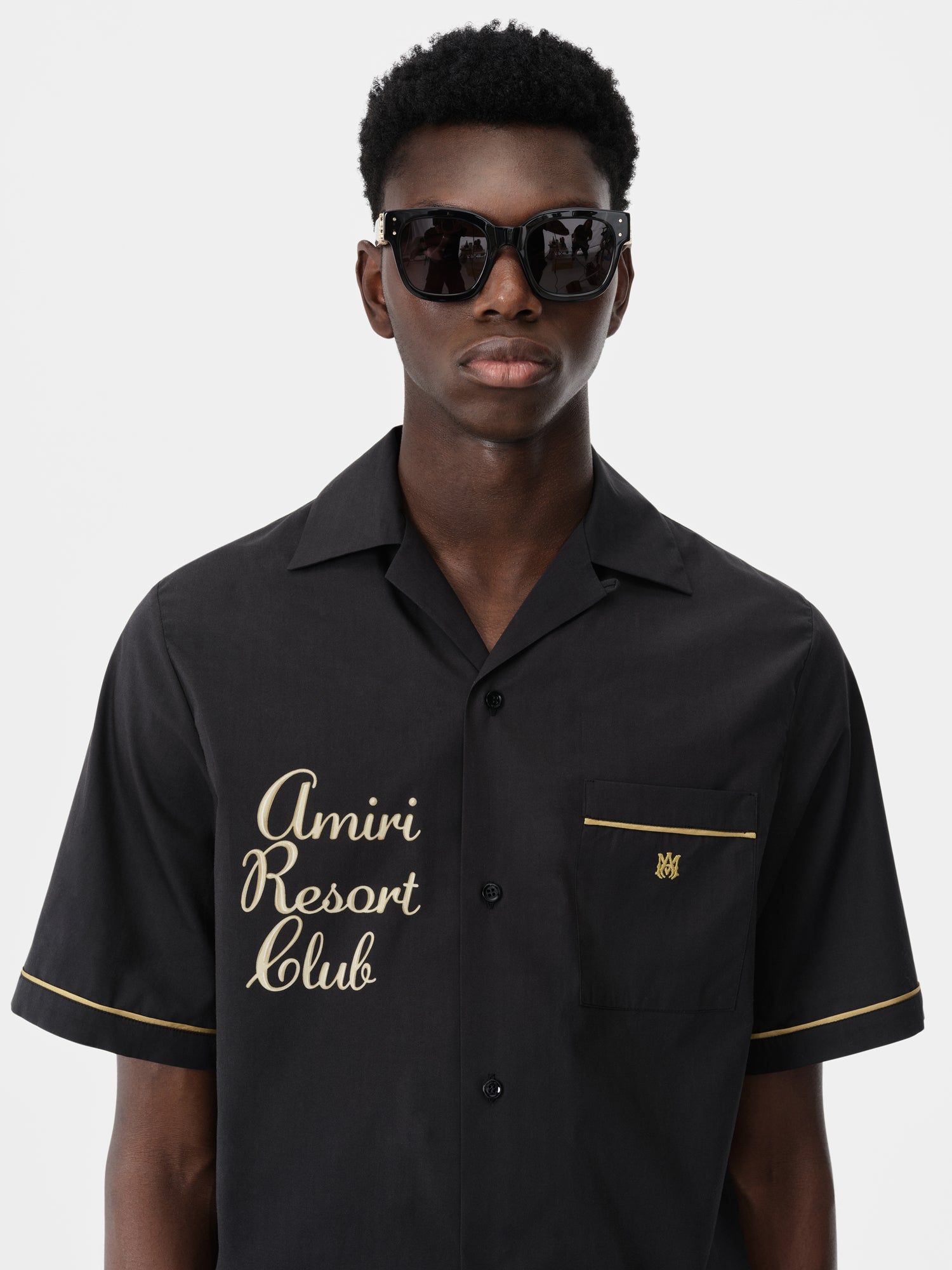 Camisas Amiri Resort Club Embroidered Shirt Hombre Negros | MFVDOK-298