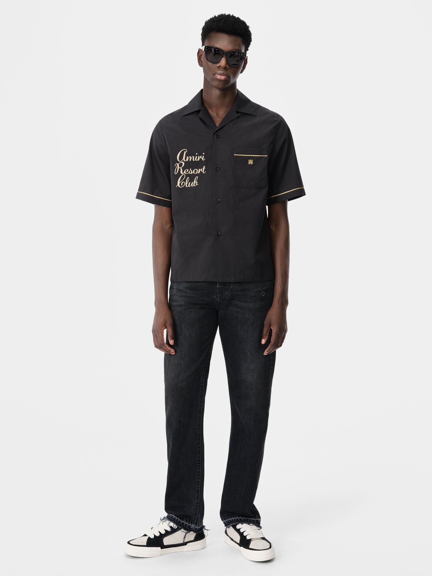 Camisas Amiri Resort Club Embroidered Shirt Hombre Negros | MFVDOK-298