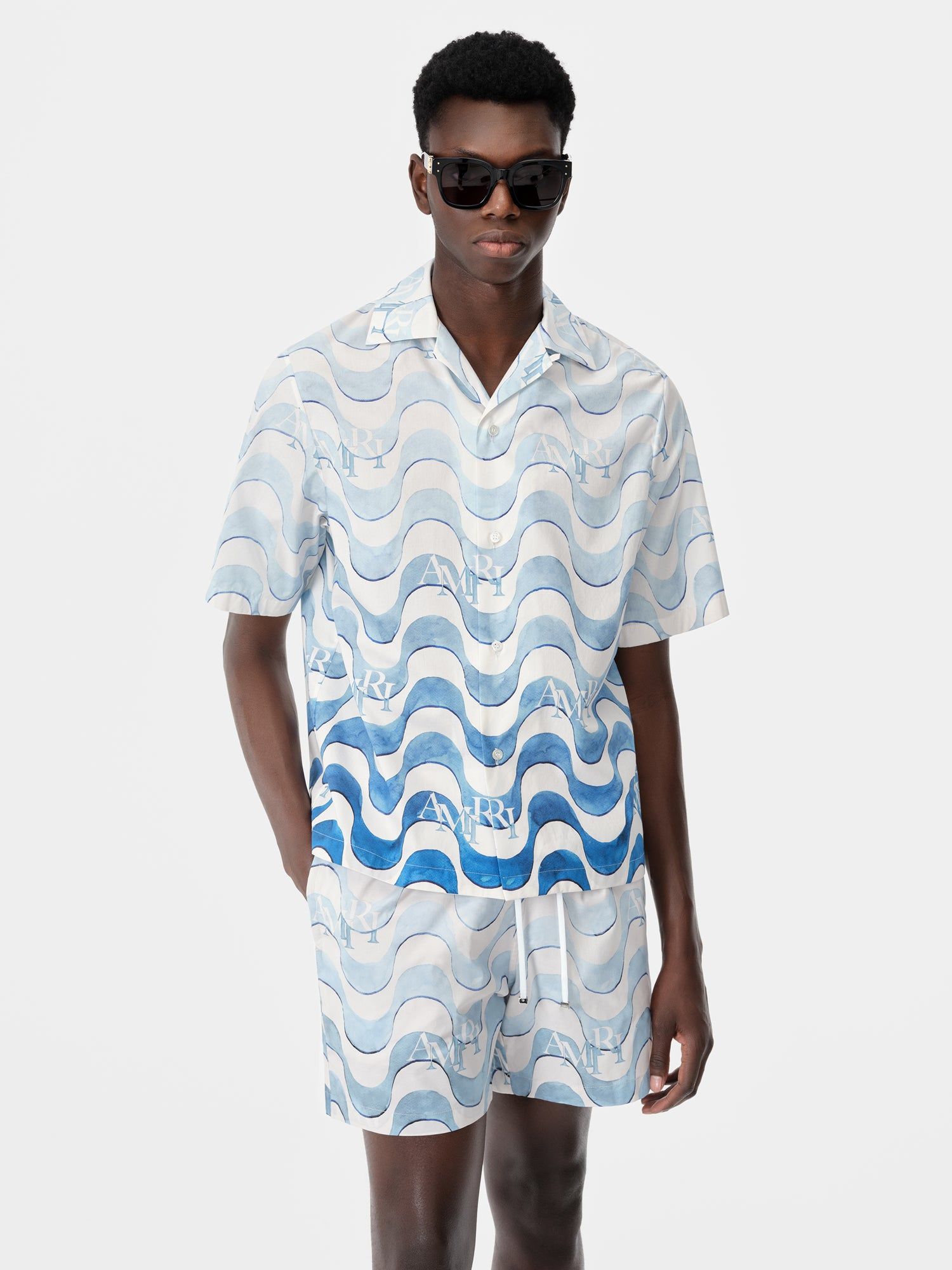Camisas Amiri Staggered Wave Shirt Hombre Cerulean | MGAOTW-846