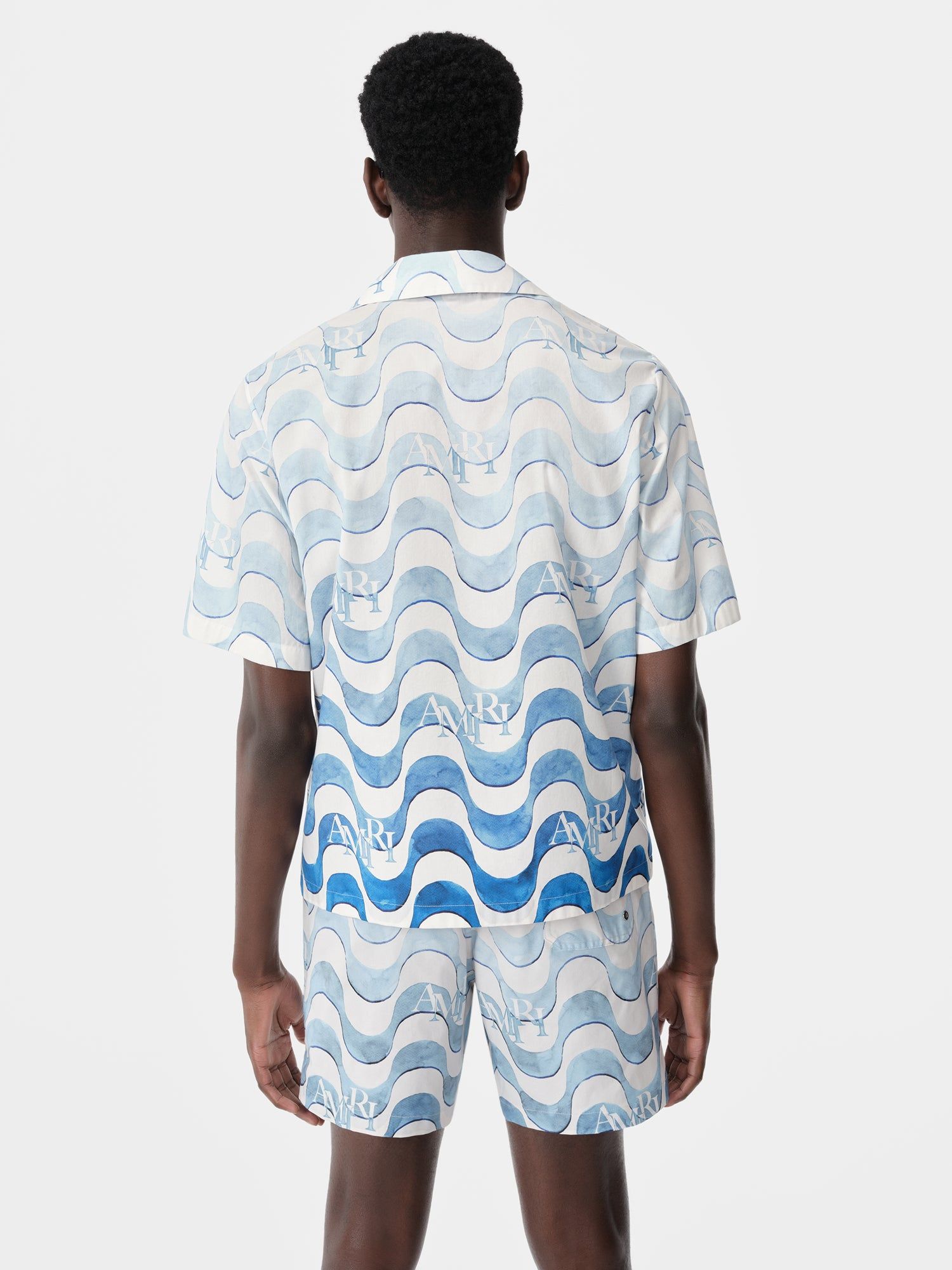 Camisas Amiri Staggered Wave Shirt Hombre Cerulean | MGAOTW-846