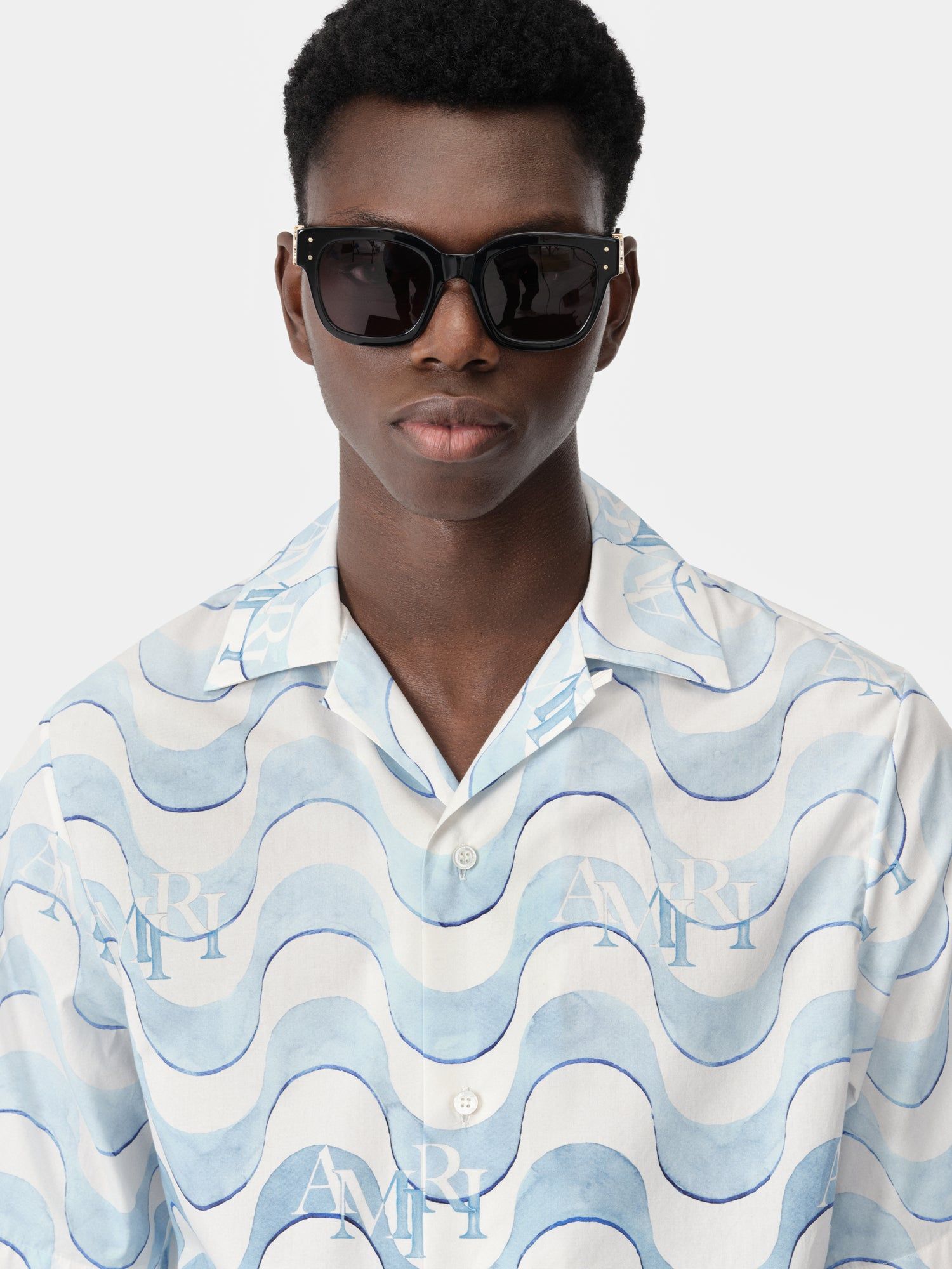 Camisas Amiri Staggered Wave Shirt Hombre Cerulean | MGAOTW-846