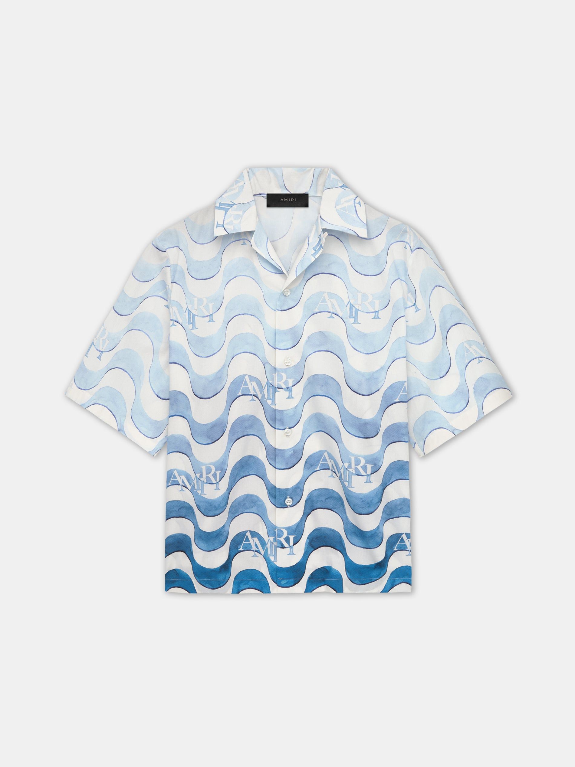 Camisas Amiri Staggered Wave Shirt Hombre Cerulean | MGAOTW-846
